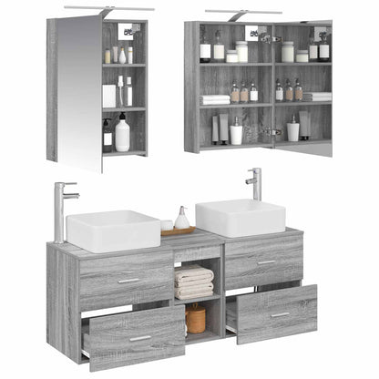 vidaXL Bathroom Furniture Set 5 pcs Grey Sonoma
