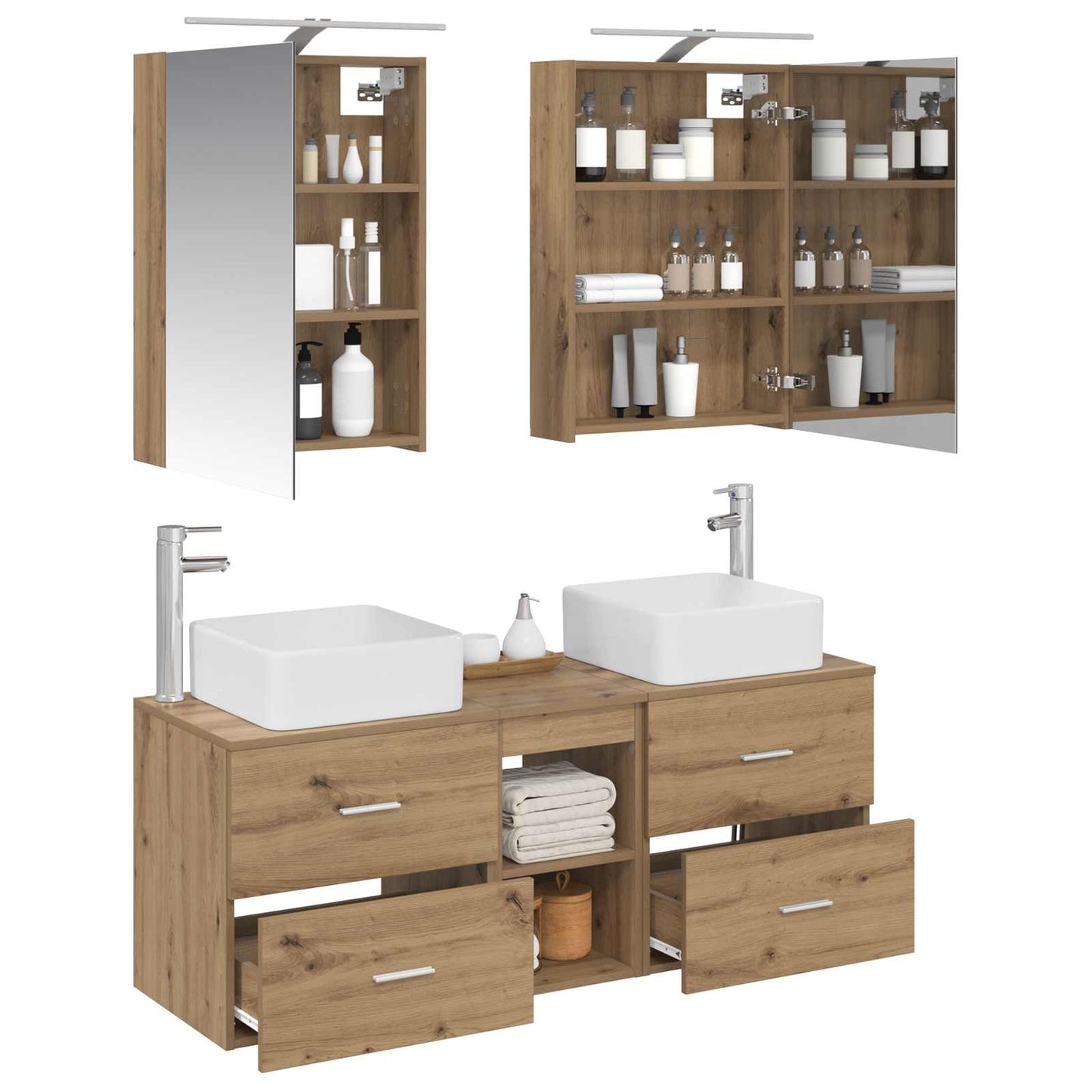 vidaXL Bathroom Furniture Set 5 pcs Artisan Oak