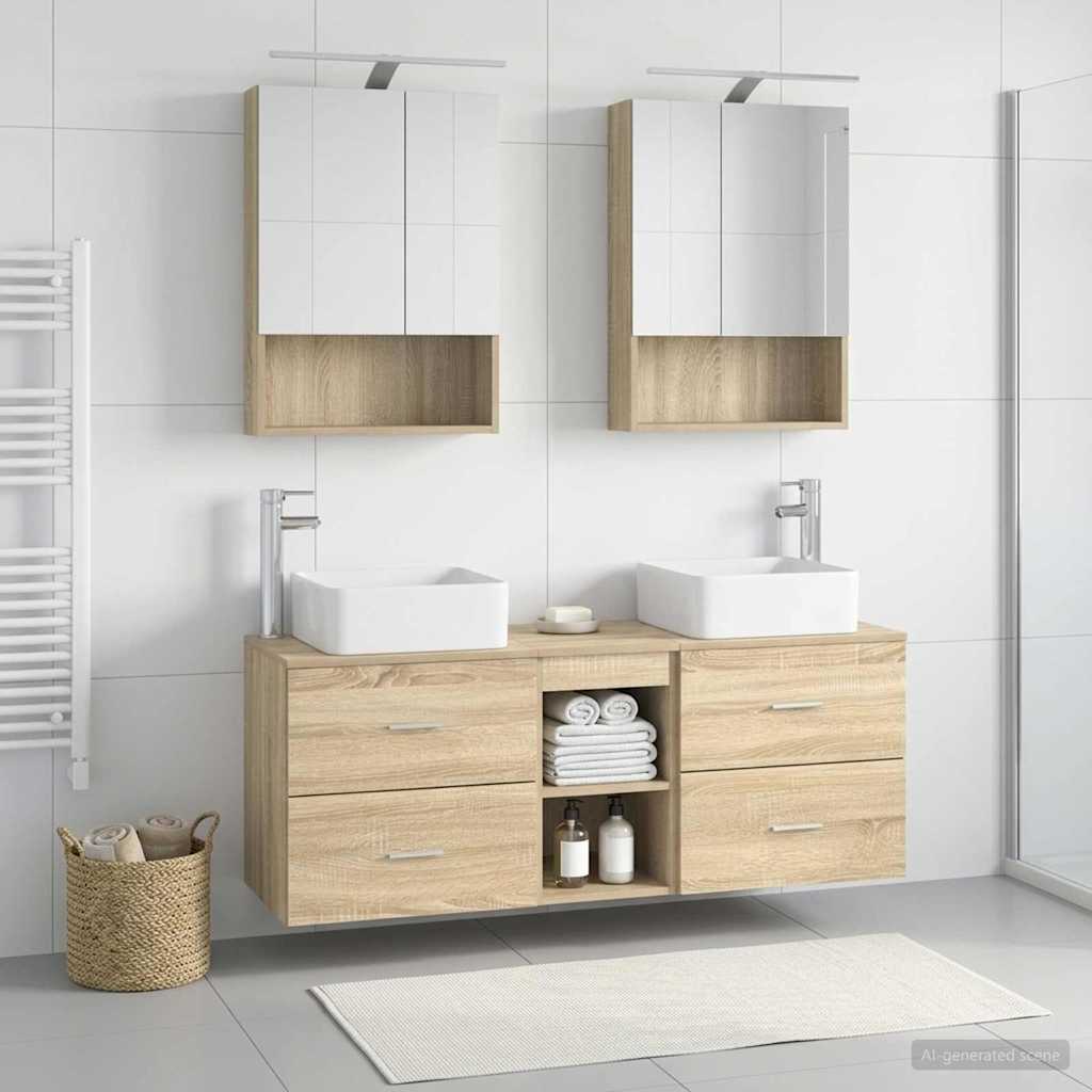 vidaXL Bathroom Furniture Set 5 pcs Sonoma Oak