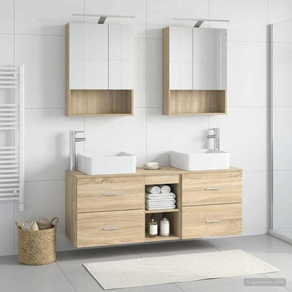 vidaXL Bathroom Furniture Set 5 pcs Sonoma Oak