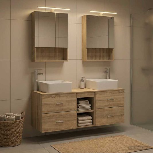 vidaXL Bathroom Furniture Set 5 pcs Sonoma Oak