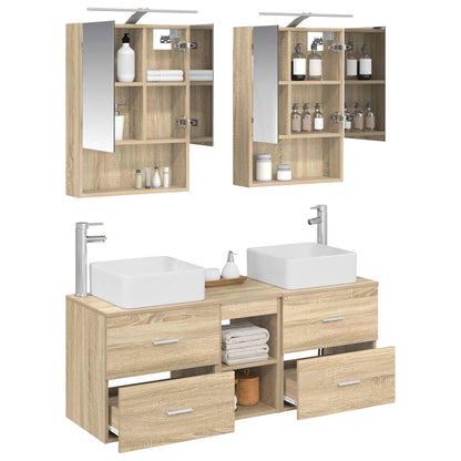 vidaXL Bathroom Furniture Set 5 pcs Sonoma Oak