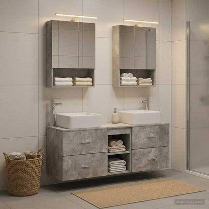 vidaXL Bathroom Furniture Set 5 pcs Concrete Grey