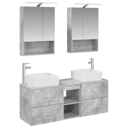 vidaXL Bathroom Furniture Set 5 pcs Concrete Grey