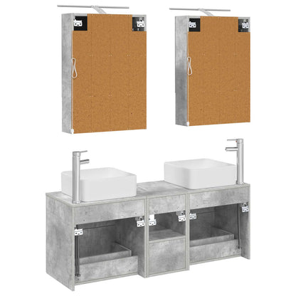 vidaXL Bathroom Furniture Set 5 pcs Concrete Grey