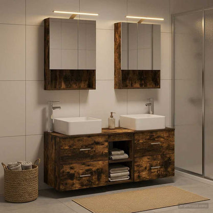 vidaXL Bathroom Furniture Set 5 pcs Smoked Oak