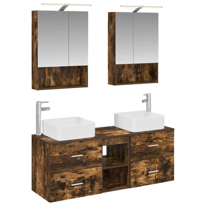 vidaXL Bathroom Furniture Set 5 pcs Smoked Oak