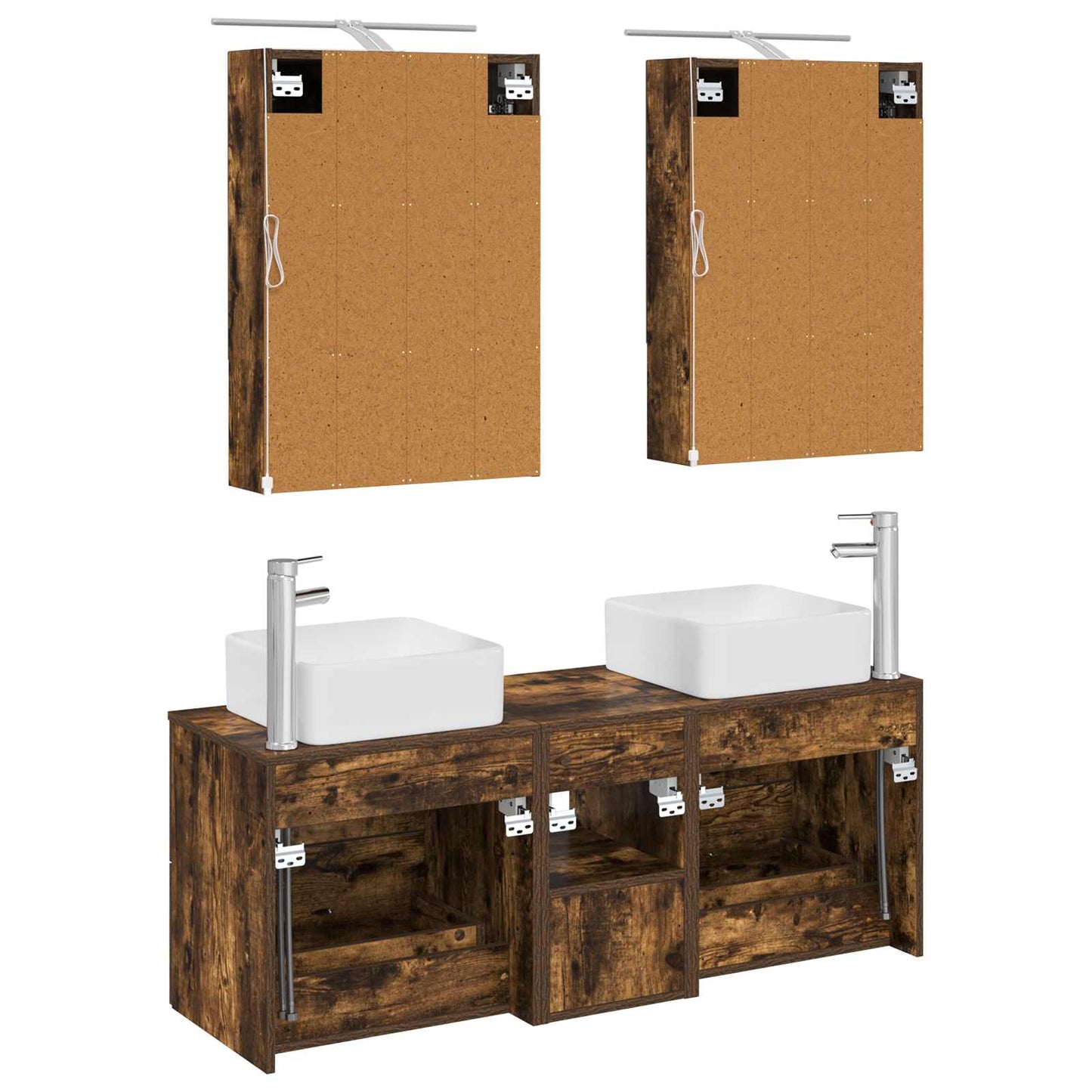 vidaXL Bathroom Furniture Set 5 pcs Smoked Oak