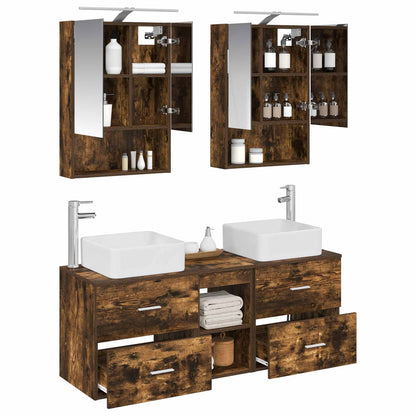 vidaXL Bathroom Furniture Set 5 pcs Smoked Oak