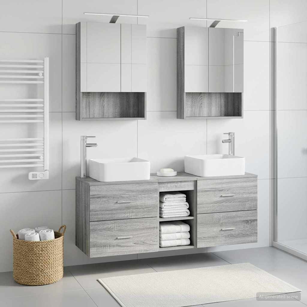 vidaXL Bathroom Furniture Set 5 pcs Grey Sonoma