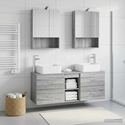 vidaXL Bathroom Furniture Set 5 pcs Grey Sonoma