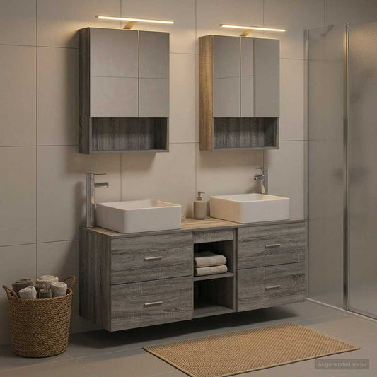 vidaXL Bathroom Furniture Set 5 pcs Grey Sonoma