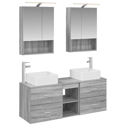 vidaXL Bathroom Furniture Set 5 pcs Grey Sonoma