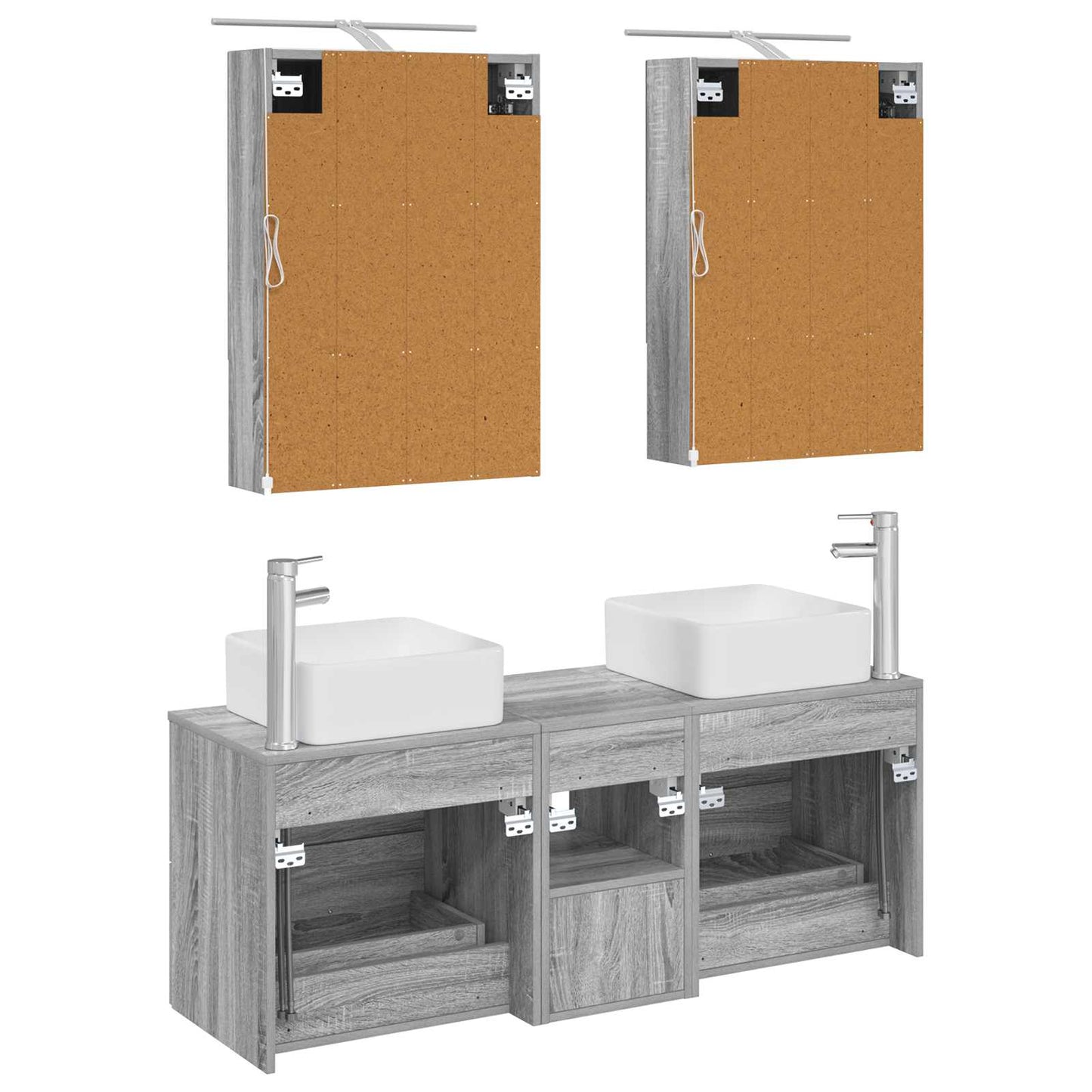 vidaXL Bathroom Furniture Set 5 pcs Grey Sonoma