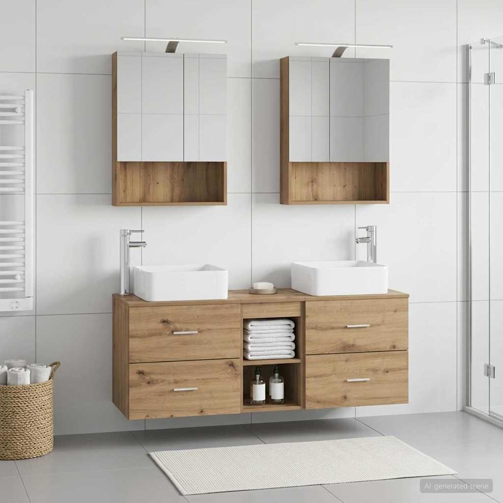 vidaXL Bathroom Furniture Set 5 pcs Artisan Oak