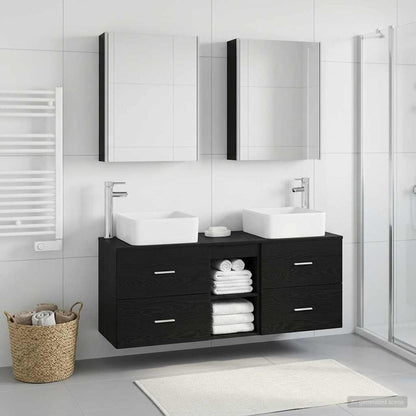 vidaXL Bathroom Furniture Set 5 pcs Black Oak