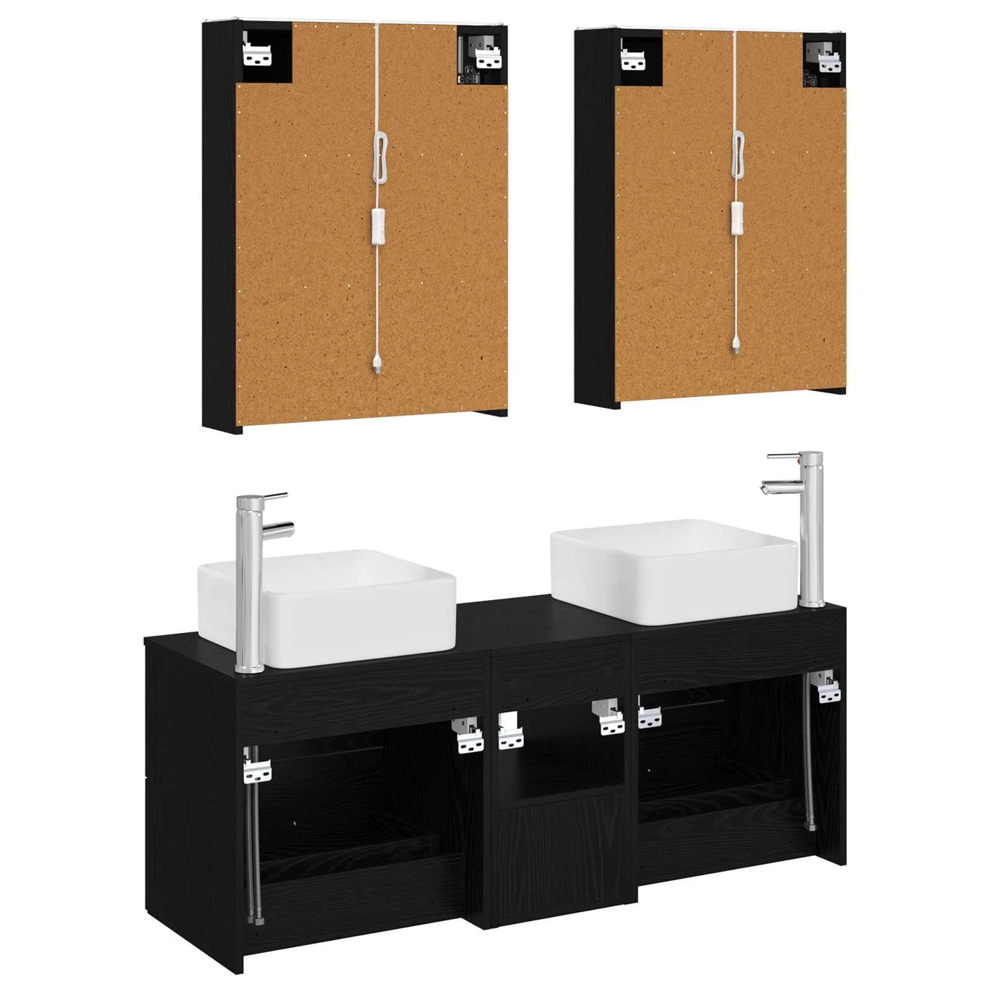 vidaXL Bathroom Furniture Set 5 pcs Black Oak