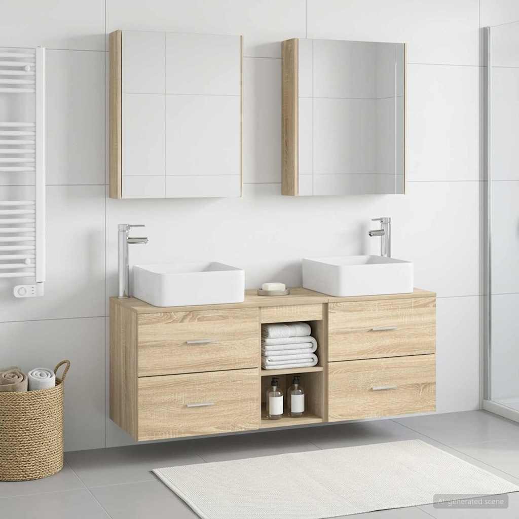 vidaXL Bathroom Furniture Set 5 pcs Sonoma Oak