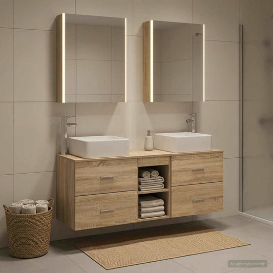 vidaXL Bathroom Furniture Set 5 pcs Sonoma Oak