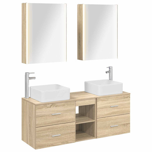 vidaXL Bathroom Furniture Set 5 pcs Sonoma Oak