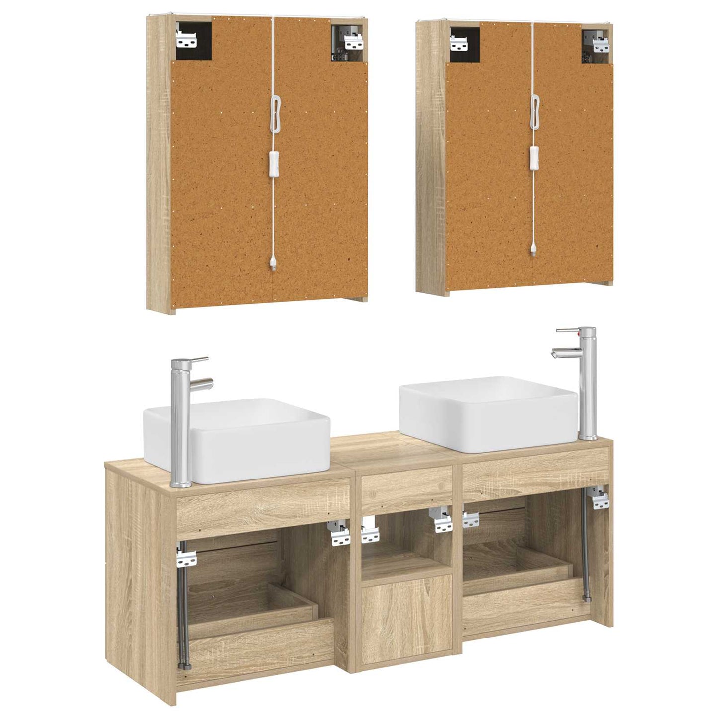 vidaXL Bathroom Furniture Set 5 pcs Sonoma Oak