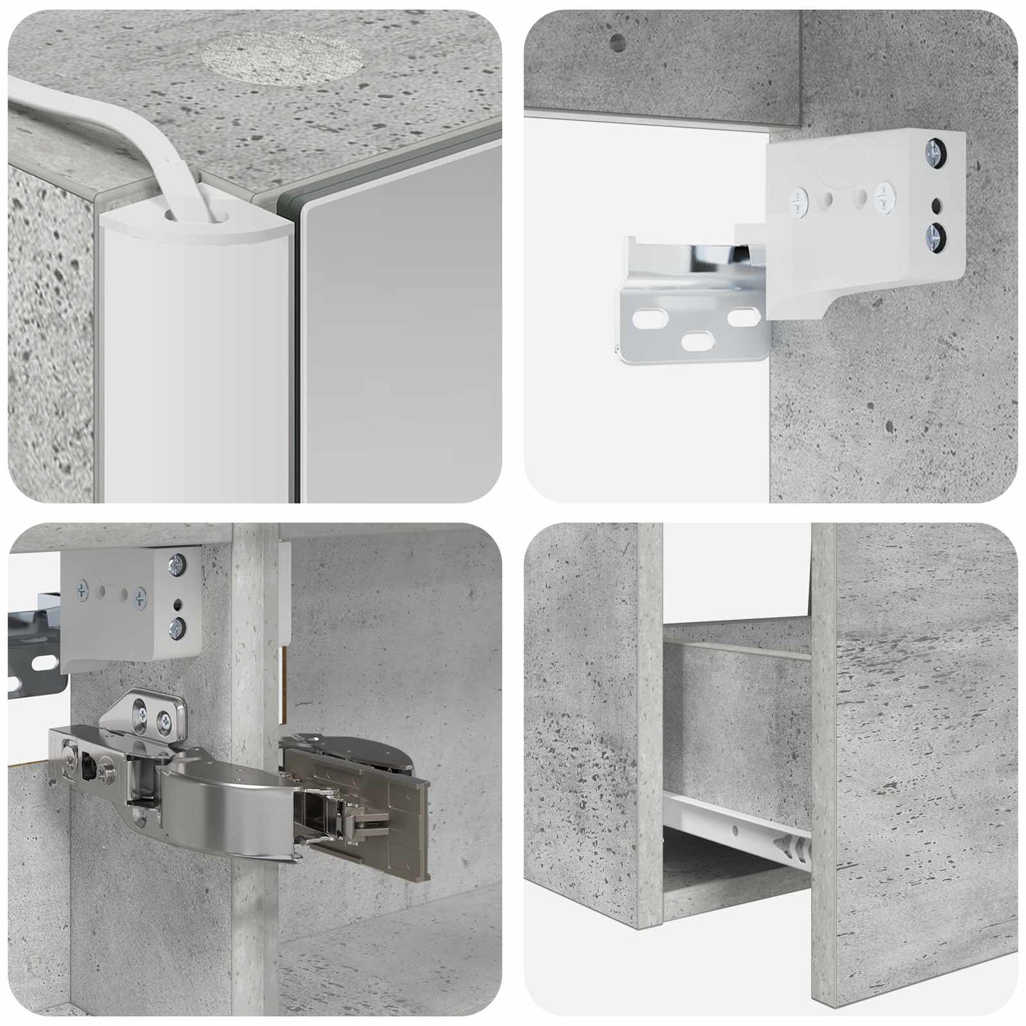 vidaXL Bathroom Furniture Set 5 pcs Concrete Grey