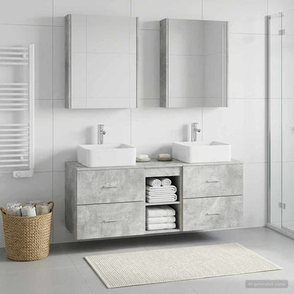 vidaXL Bathroom Furniture Set 5 pcs Concrete Grey