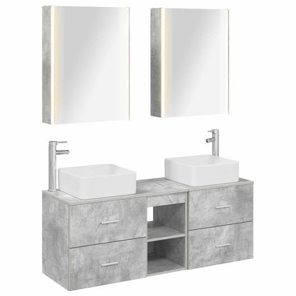 vidaXL Bathroom Furniture Set 5 pcs Concrete Grey