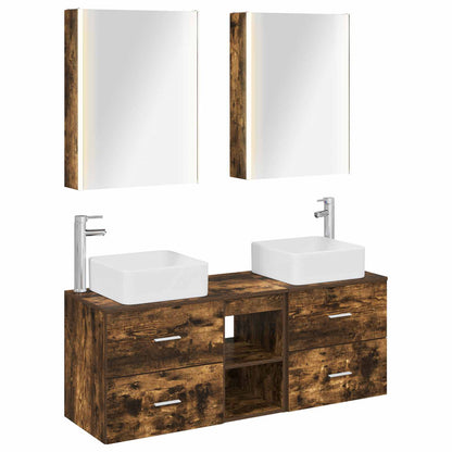 vidaXL Bathroom Furniture Set 5 pcs Smoked Oak