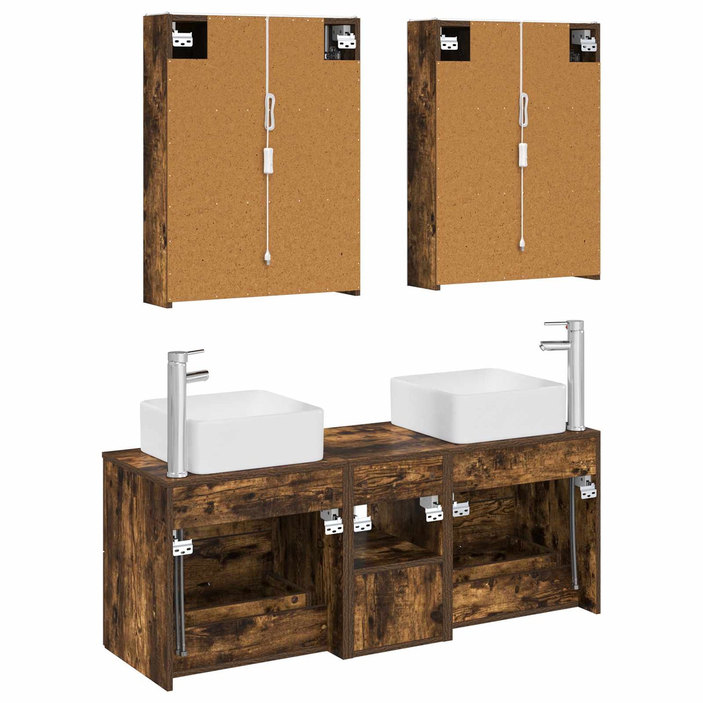 vidaXL Bathroom Furniture Set 5 pcs Smoked Oak