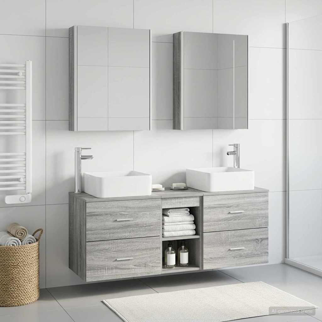 vidaXL Bathroom Furniture Set 5 pcs Grey Sonoma