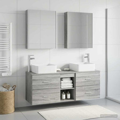 vidaXL Bathroom Furniture Set 5 pcs Grey Sonoma