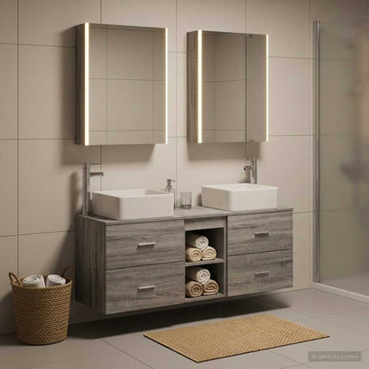 vidaXL Bathroom Furniture Set 5 pcs Grey Sonoma