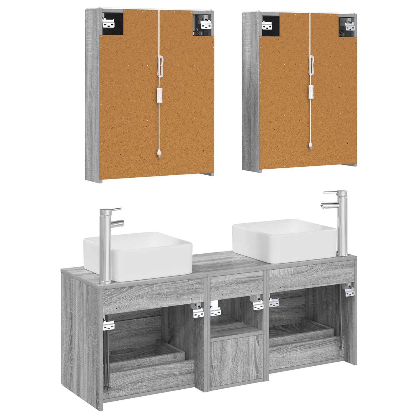 vidaXL Bathroom Furniture Set 5 pcs Grey Sonoma