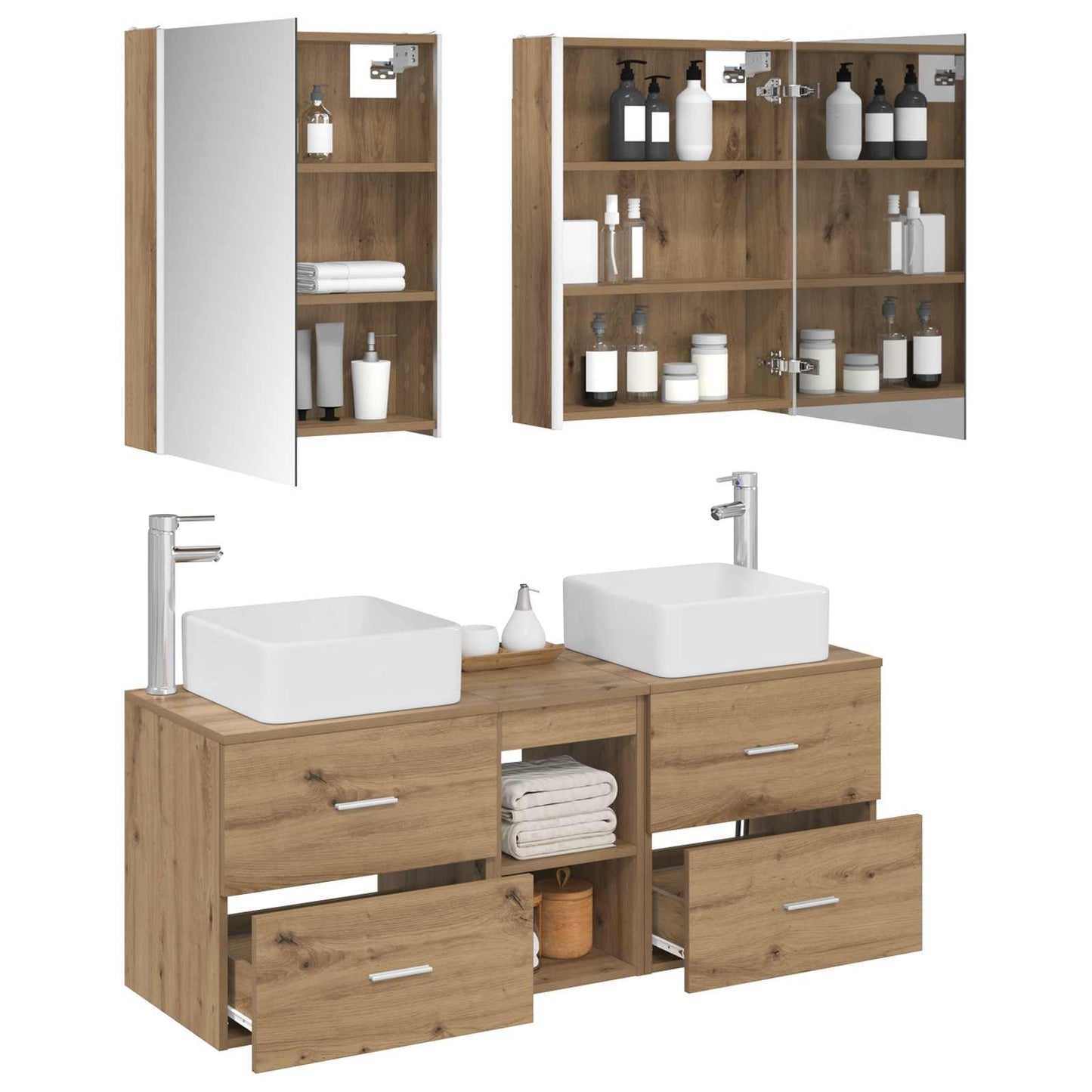 vidaXL Bathroom Furniture Set 5 pcs Artisan Oak