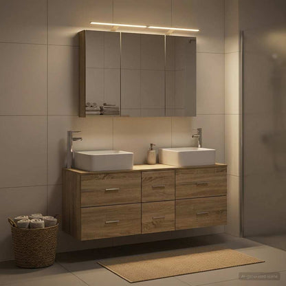 vidaXL Bathroom Furniture Set 4 pcs Sonoma Oak
