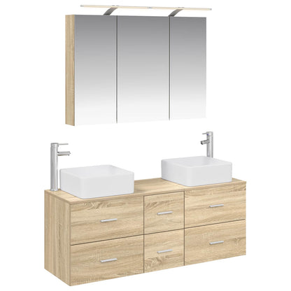 vidaXL Bathroom Furniture Set 4 pcs Sonoma Oak