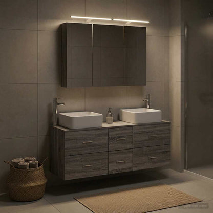 vidaXL Bathroom Furniture Set 4 pcs Grey Sonoma