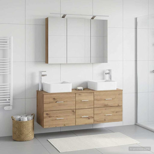 vidaXL Bathroom Furniture Set 4 pcs Artisan Oak