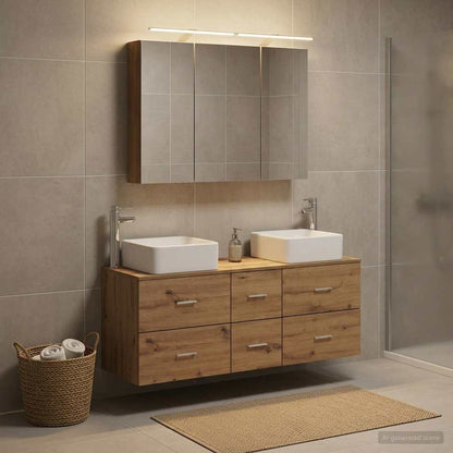 vidaXL Bathroom Furniture Set 4 pcs Artisan Oak