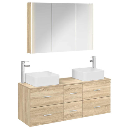 vidaXL Bathroom Furniture Set 4 pcs Sonoma Oak