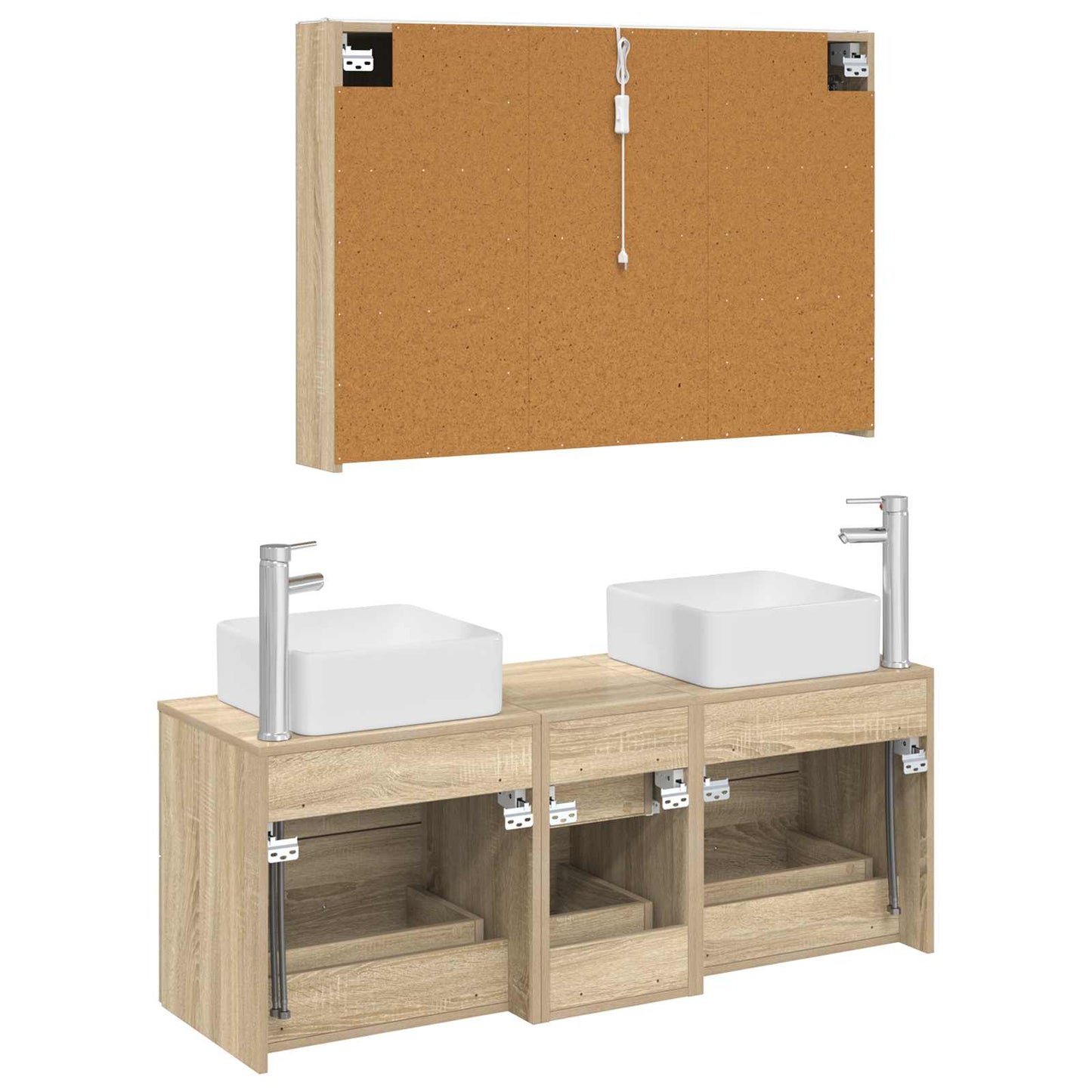 vidaXL Bathroom Furniture Set 4 pcs Sonoma Oak