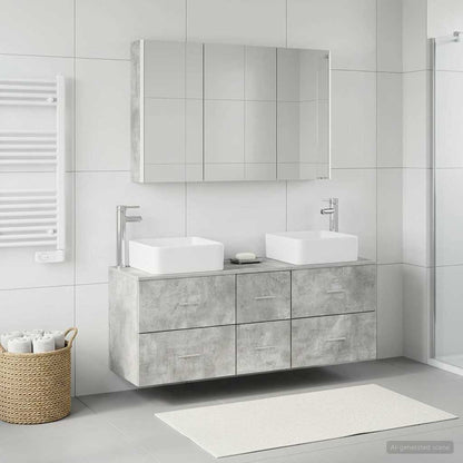 vidaXL Bathroom Furniture Set 4 pcs Concrete Grey