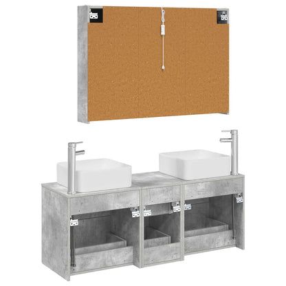 vidaXL Bathroom Furniture Set 4 pcs Concrete Grey