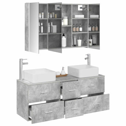 vidaXL Bathroom Furniture Set 4 pcs Concrete Grey