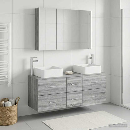vidaXL Bathroom Furniture Set 4 pcs Grey Sonoma