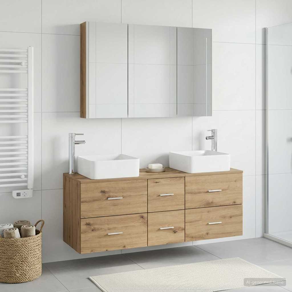 vidaXL Bathroom Furniture Set 4 pcs Artisan Oak