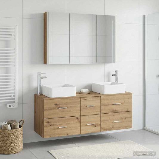 vidaXL Bathroom Furniture Set 4 pcs Artisan Oak