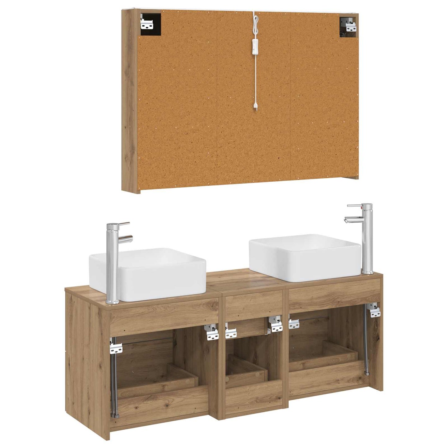 vidaXL Bathroom Furniture Set 4 pcs Artisan Oak