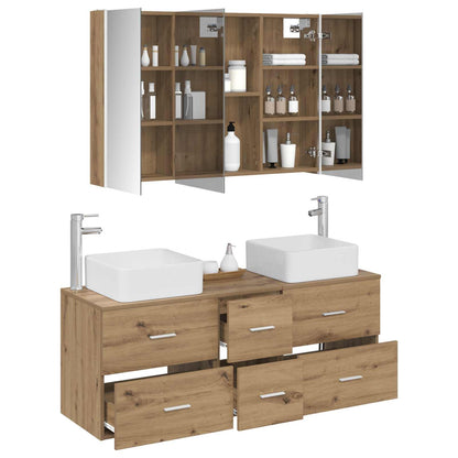 vidaXL Bathroom Furniture Set 4 pcs Artisan Oak